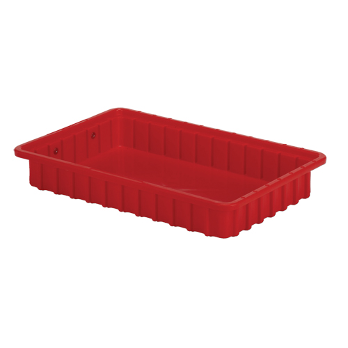 Divider Box&reg; Containers, Polyethylene, 16.5" W x 10.9" D x 2.5" H, Red Oxymax Inc