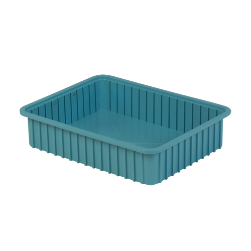 Divider Box&reg; Containers, Polyethylene, 22.4" W x 17.4" D x 5" H, Light Blue Oxymax Inc