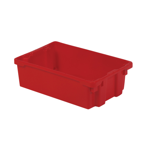 Polylewton Stack-N-Nest&reg; Containers, 6.2" x 20.1" x 13", Red Oxymax Inc