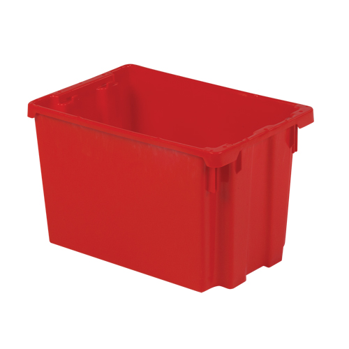 Polylewton Stack-N-Nest&reg; Containers, 12.1" x 19.4" x 12.9", Red Oxymax Inc