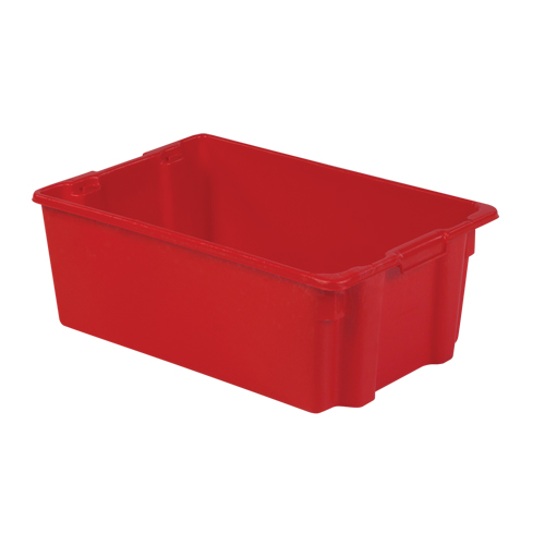 Polylewton Stack-N-Nest&reg; Containers, 10.5" x 28.4" x 18.7", Red Oxymax Inc
