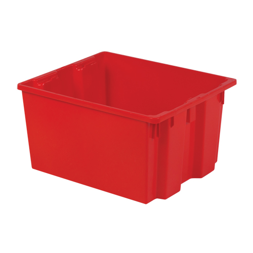 Polylewton Stack-N-Nest&reg; Containers, 13" x 24" x 20", Red Oxymax Inc