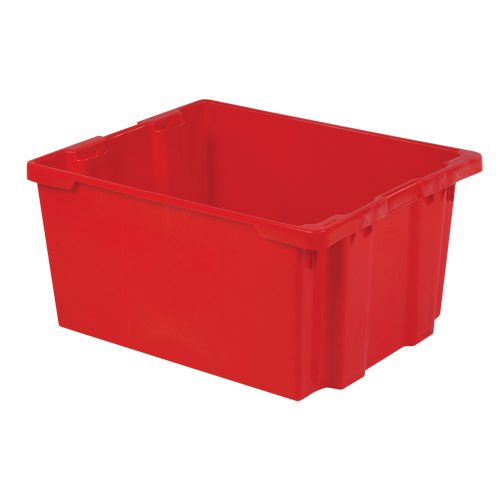 Polylewton Stack-N-Nest&reg; Containers, 15.1" x 30.1" x 24", Red Oxymax Inc