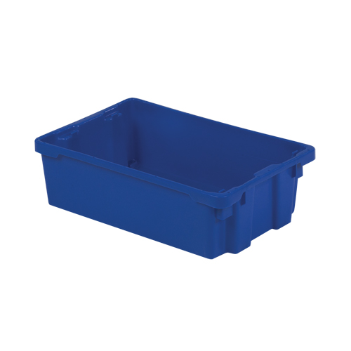 Polylewton Stack-N-Nest&reg; Containers, 6.2" x 20.1" x 13", Blue Oxymax Inc
