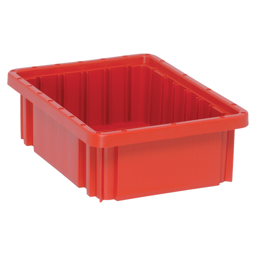 Divider Box&reg; Containers, Plastic, 10.9" W x 8.3" D x 3.5" H, Red Oxymax Inc