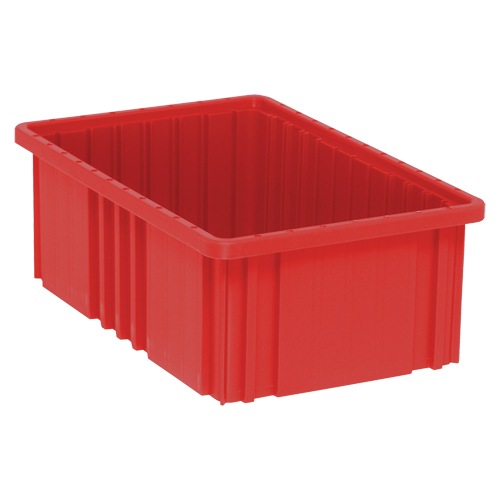 Divider Box&reg; Containers, Plastic, 16.5" W x 10.9" D x 6" H, Red Oxymax Inc