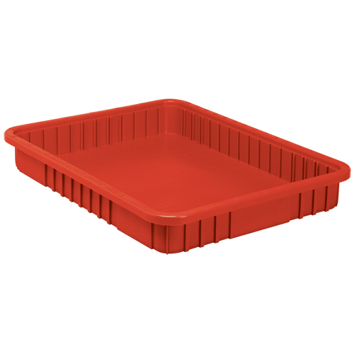 Divider Box&reg; Containers, Plastic, 22.5" W x 17.5" D x 3" H, Red Oxymax Inc