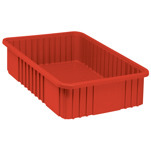 Divider Box&reg; Containers, Plastic, 22.5" W x 17.5" D x 6" H, Red Oxymax Inc