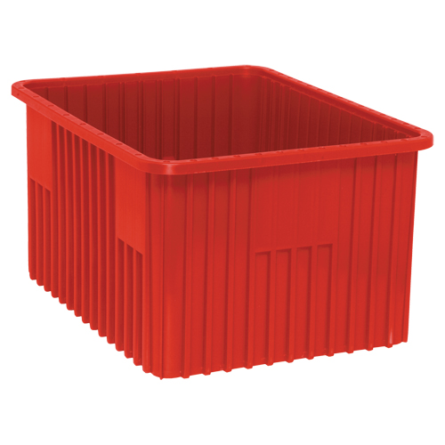 Divider Box&reg; Containers, Plastic, 22.5" W x 17.5" D x 12" H, Red Oxymax Inc