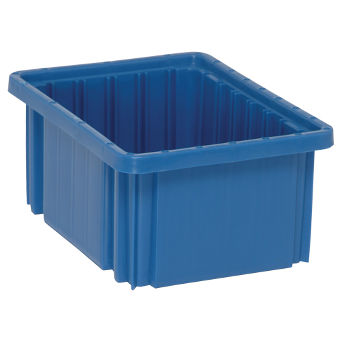Divider Box&reg; Containers, Plastic, 10.9" W x 8.3" D x 5" H, Blue Oxymax Inc