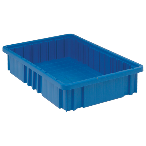 Divider Box&reg; Containers, Plastic, 16.5" W x 10.9" D x 3.5" H, Blue Oxymax Inc