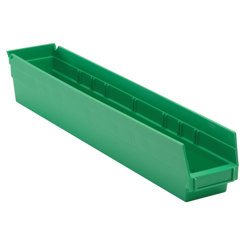 Bac pour &eacute;tag&egrave;re &eacute;conomique, 4-1/8" la, 4" h x 23-5/8" p, Vert Oxymax Inc