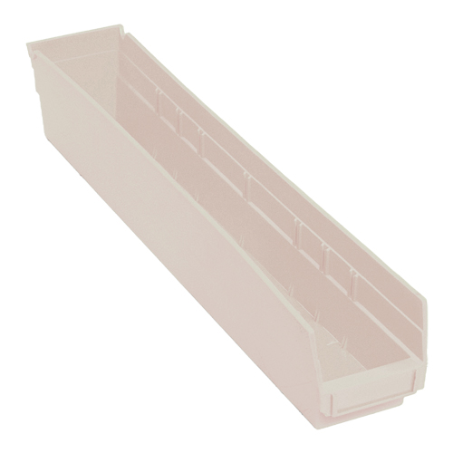 Economy Shelf Bin, 4-1/8" W x 4" H x 23-5/8" D, Ivory Oxymax Inc