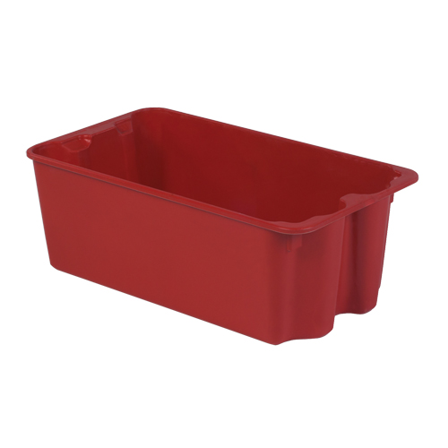 Stack-N-Nest&reg; Plexton Containers, 16.9" W x 30.6" D x 11.1" H, Red Oxymax Inc