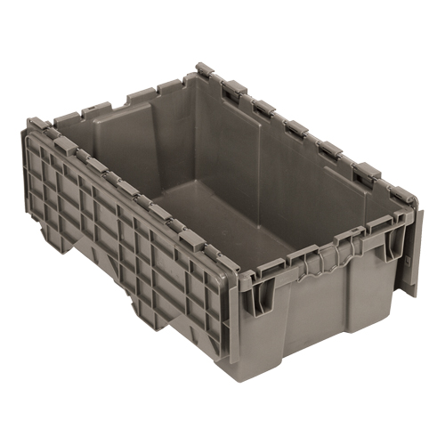 Attached-Top Distribution Container, 11-9/16" x 19-5/8' x 7-1/2", Grey Oxymax Inc