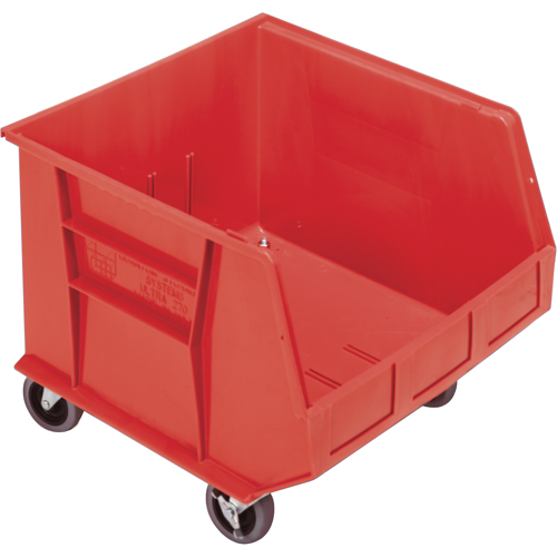 Mobile Bin, 14" H x 16-1/2" W x 18" D, 75 lbs. Capacity, Red Oxymax Inc