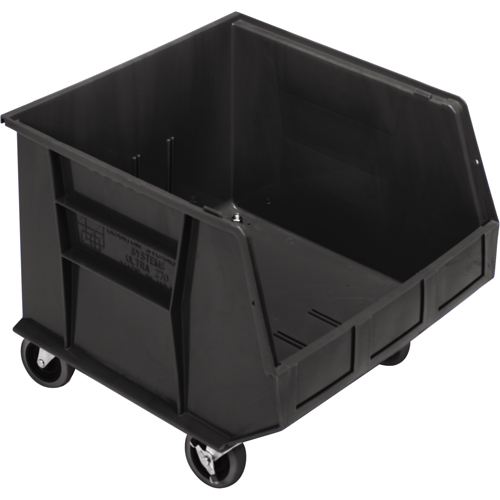 Mobile Bin, 14" H x 16-1/2" W x 18" D, 75 lbs. Capacity, Black Oxymax Inc