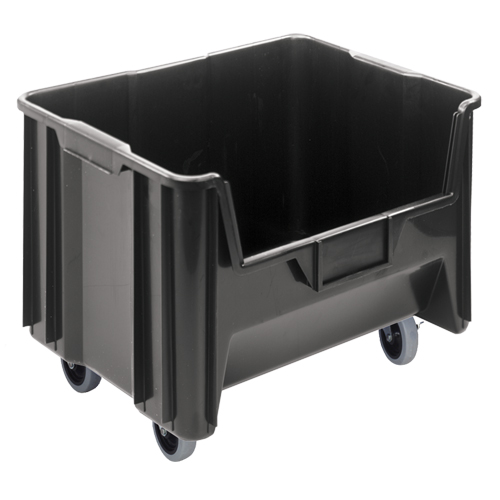 Mobile Giant Stack Container, 12-7/16" H x 19-7/8" W x 15-1/4" D, 250 lbs. Capacity, Black Oxymax Inc