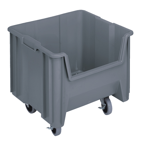 Mobile Giant Stack Container, 12-1/2" H x 16-1/2" W x 17-1/2" D, 250 lbs. Capacity, Grey Oxymax Inc
