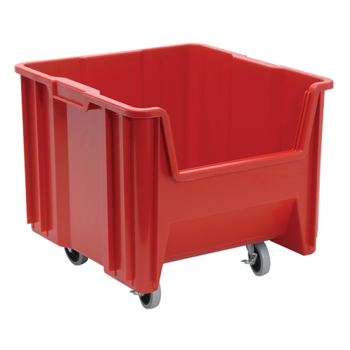 Mobile Giant Stack Container, 12-1/2" H x 16-1/2" W x 17-1/2" D, 250 lbs. Capacity, Red Oxymax Inc