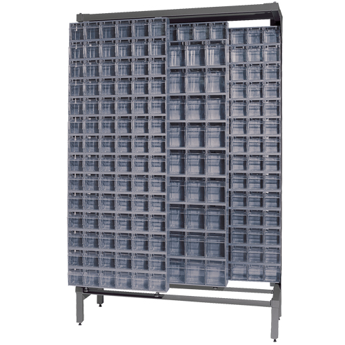 Syst&egrave;me de stockage &agrave; glissi&egrave;re &agrave; bacs basculants autonome, 48" la x 18" p x 77" h, 303 tiroirs Oxymax Inc