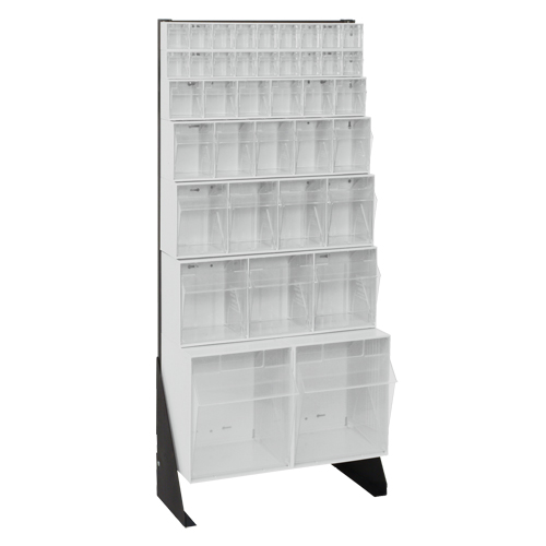 Tip-Out Bins Stand, 23-5/8" W x 8" D x 52" H, 38 Drawers Oxymax Inc