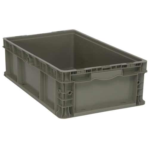 Collapsible Stacking Container, 15" W x 24" D x 7.5" H, Grey Oxymax Inc