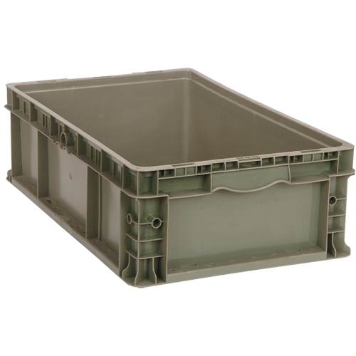 Stacking Container, 15" W x 15" D x 9.5" H, Grey Oxymax Inc