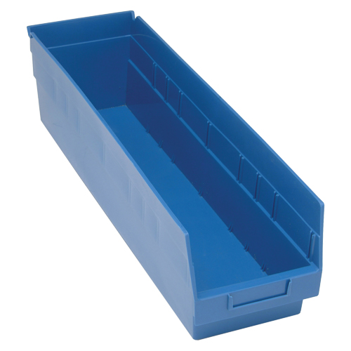 Bacs en plastique pour &eacute;tag&egrave;res Store More, 6-5/8" la x 6" H x 23-5/8" p, Bleu, Capacit&eacute; 90 lb Oxymax Inc