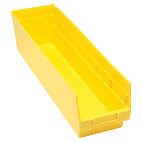Bacs en plastique pour &eacute;tag&egrave;res Store More, 6-5/8" la x 6" H x 23-5/8" p, Jaune, Capacit&eacute; 90 lb Oxymax Inc