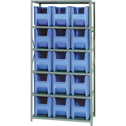 &eacute;l&eacute;ment de rayonnage avec bacs empilables, Acier, Sans boulons, Capacit&eacute; 800 lb, 36" la x 75" h x 18" p Oxymax Inc