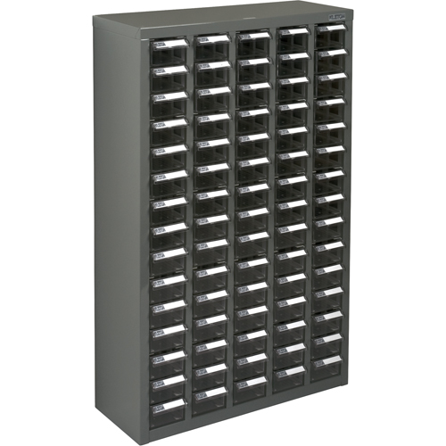 KPC-600 Parts Cabinet, Galvanized Steel, 75 Drawers, 23-1/10" x 8-7/10" x 36-9/10", Grey Oxymax Inc