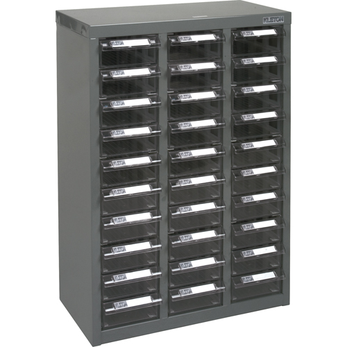 KPC-700 Parts Cabinet, Galvanized Steel, 30 Drawers, 17-1/2" x 8-7/10" x 25-3/10", Grey Oxymax Inc