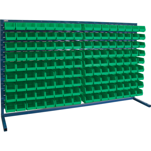 Louvered Rack with Bins, 144 Bins, 72" W x 15" D x 40" H Oxymax Inc