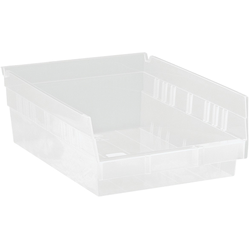 Bacs de rangement pour tablettes, 8-3/8" la x 4" H x 11-5/8" p, Transparent, Capacit&eacute; 30 lb Oxymax Inc
