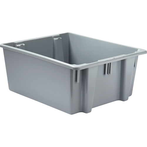 Stack & Nest Palletote Box, 10" x 19.5" x 23.5", Grey Oxymax Inc