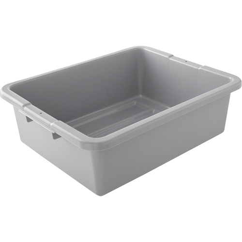 Undivided Bus/Utility Box, 7" H x 21.5" D x 17" L, Plastic, Grey Oxymax Inc