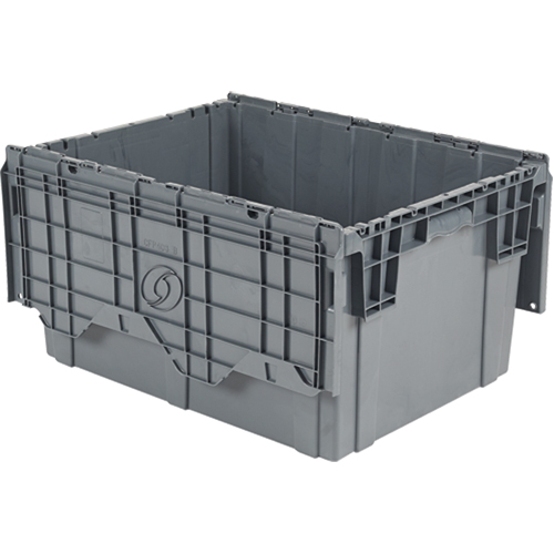 Contenants de distribution Flipak en plastique poly&eacute;thyl&egrave;ne (PE), 27,9" x 20,9" x 15,2", Gris Oxymax Inc