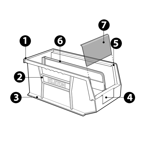 Bac empilable & &agrave; suspendre, 4-1/8" la, 3" h x 5-3/8" p, Rouge Oxymax Inc