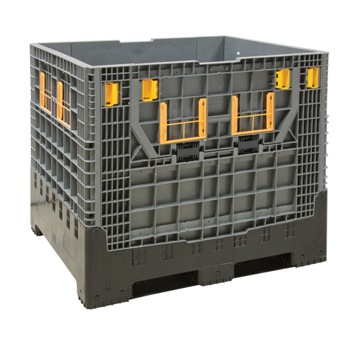 Collapsible Bulk Container, 47.2" L x 39.4" W x 39.4" H, Grey Oxymax Inc