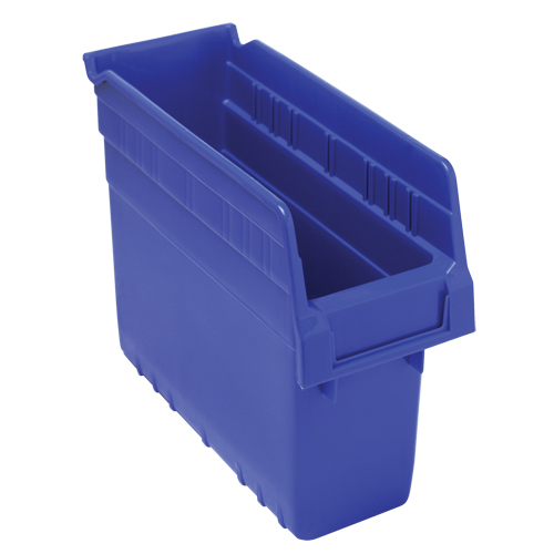 Store-Max Shelf Bins, 4-3/8" W x 8" H x 11-5/8" D, Blue, 44 lbs. Capacity Oxymax Inc