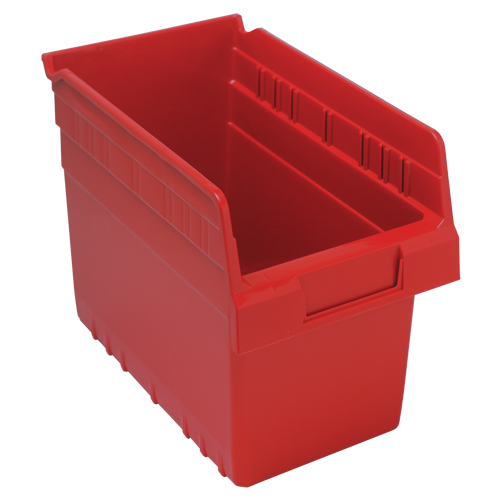 Store-Max Shelf Bins, 6-5/8" W x 8" H x 11-5/8" D, Red, 44 lbs. Capacity Oxymax Inc