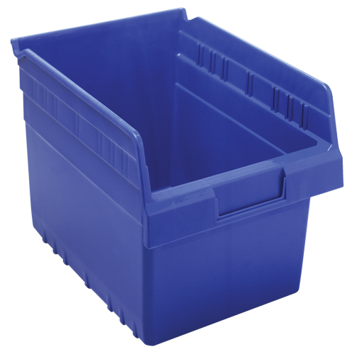 Store-Max Shelf Bins, 8-3/8" W x 8" H x 11-5/8" D, Blue, 44 lbs. Capacity Oxymax Inc