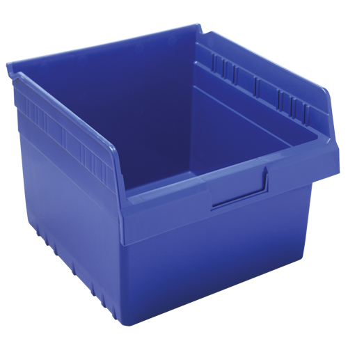 Store-Max Shelf Bins, 11-1/8" W x 8" H x 11-5/8" D, Blue, 44 lbs. Capacity Oxymax Inc