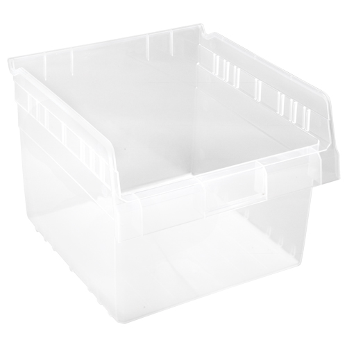 Store-Max Shelf Bins, 11-1/8" W x 8" H x 11-5/8" D, Clear, 44 lbs. Capacity Oxymax Inc