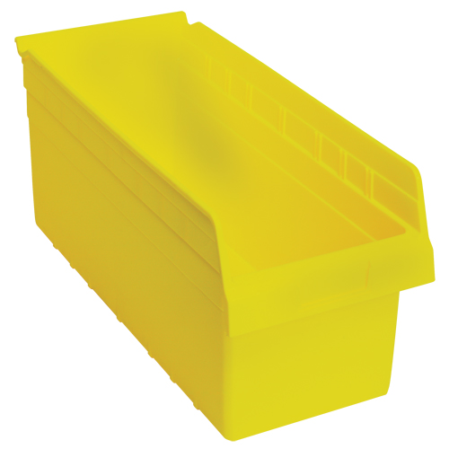 Store-Max Shelf Bins, 8-3/8" W x 8" H x 17-7/8" D, Yellow, 56 lbs. Capacity Oxymax Inc