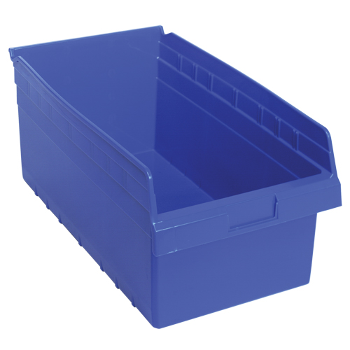 Store-Max Shelf Bins, 11-1/8" W x 8" H x 17-7/8" D, Blue, 56 lbs. Capacity Oxymax Inc