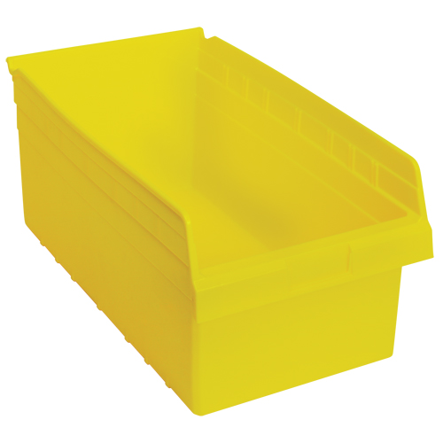 Store-Max Shelf Bins, 11-1/8" W x 8" H x 17-7/8" D, Yellow, 56 lbs. Capacity Oxymax Inc