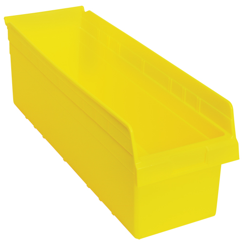 Store-Max Shelf Bins, 8-3/8" W x 8" H x 23-5/8" D, Yellow, 68 lbs. Capacity Oxymax Inc