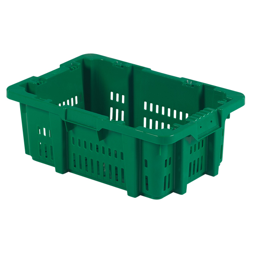 Contenant en plastique Stack-N-Nest pour la manutention des aliments, 16" x 23,9" x 8,8", Vert Oxymax Inc